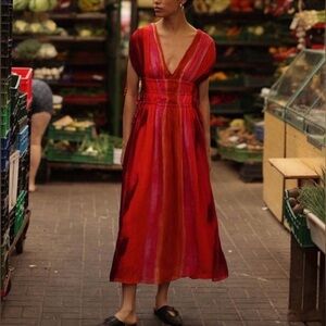 Zara Ombré Maxi Pleated Dress Size XS